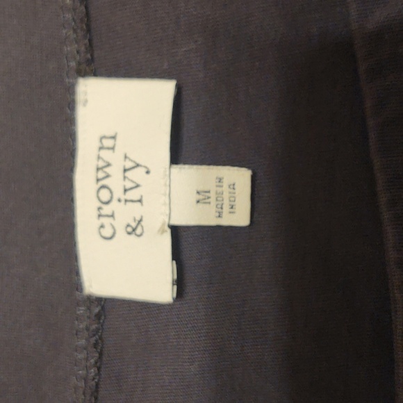 Crown & Ivy Women's Navy Blouse with Eyelet 3/4 Sleeves - Picture 3 of 9